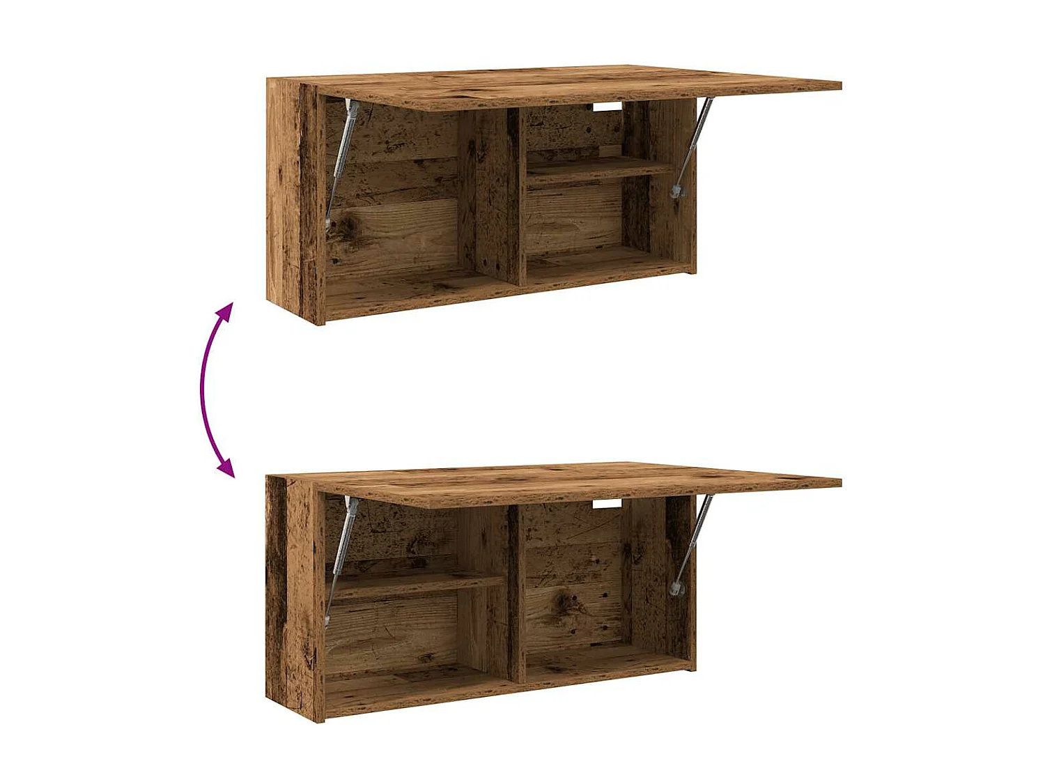 Oude houten badkamer wandkast 80x25x40 cm bewerkt hout