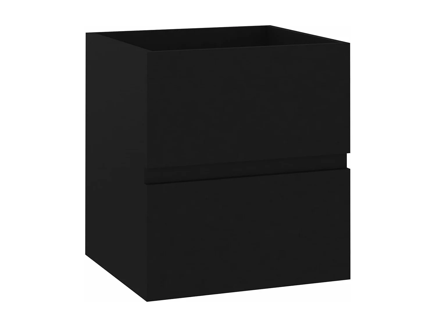 Waschbeckenunterschrank mit integriertem Waschbecken schwarz Holzwerkstoff