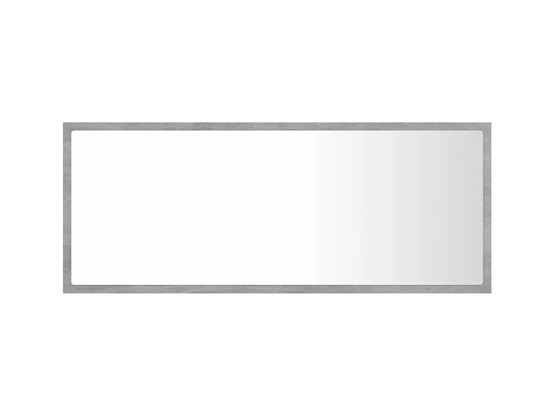 Miroir à LED de salle de bain Gris béton 100x8,5x37cm Acrylique