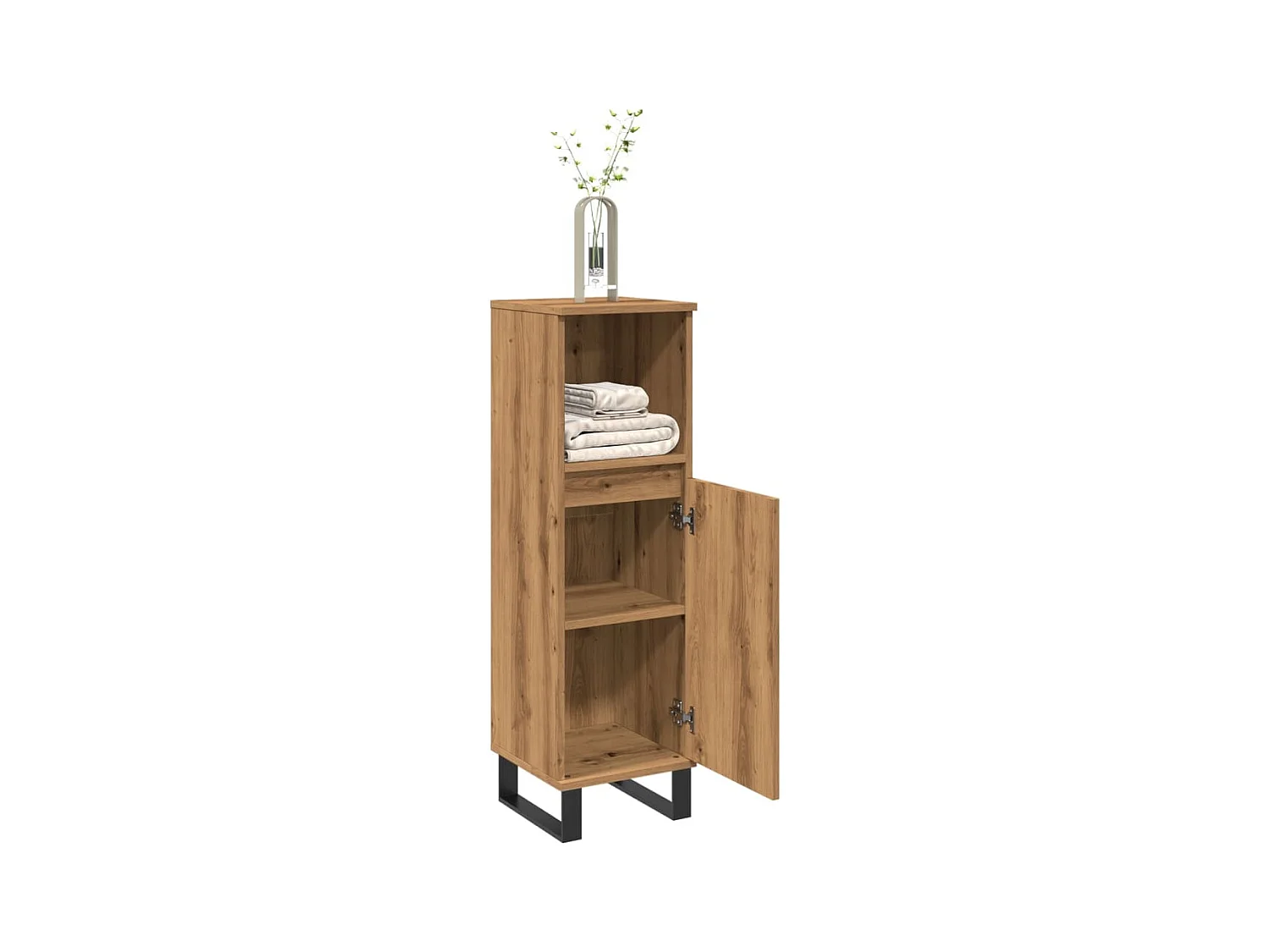 Armoire de salle de bain chêne artisanal 30x30x100 cm