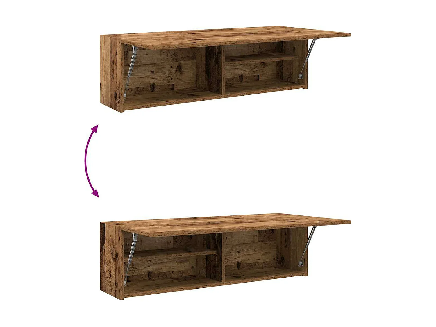 Armoire murale de bain vieux bois 100x25x30cm bois d'ingénierie