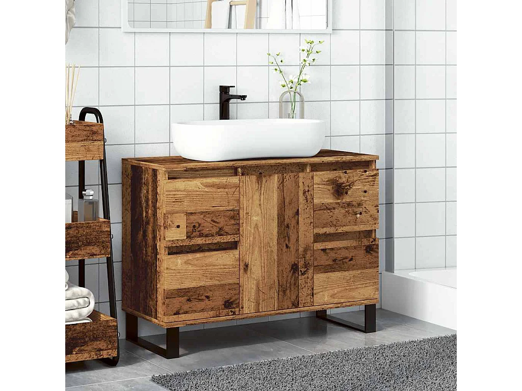 Mobile bagno legno vecchio 80x33x60 cm legno ingegnerizzato