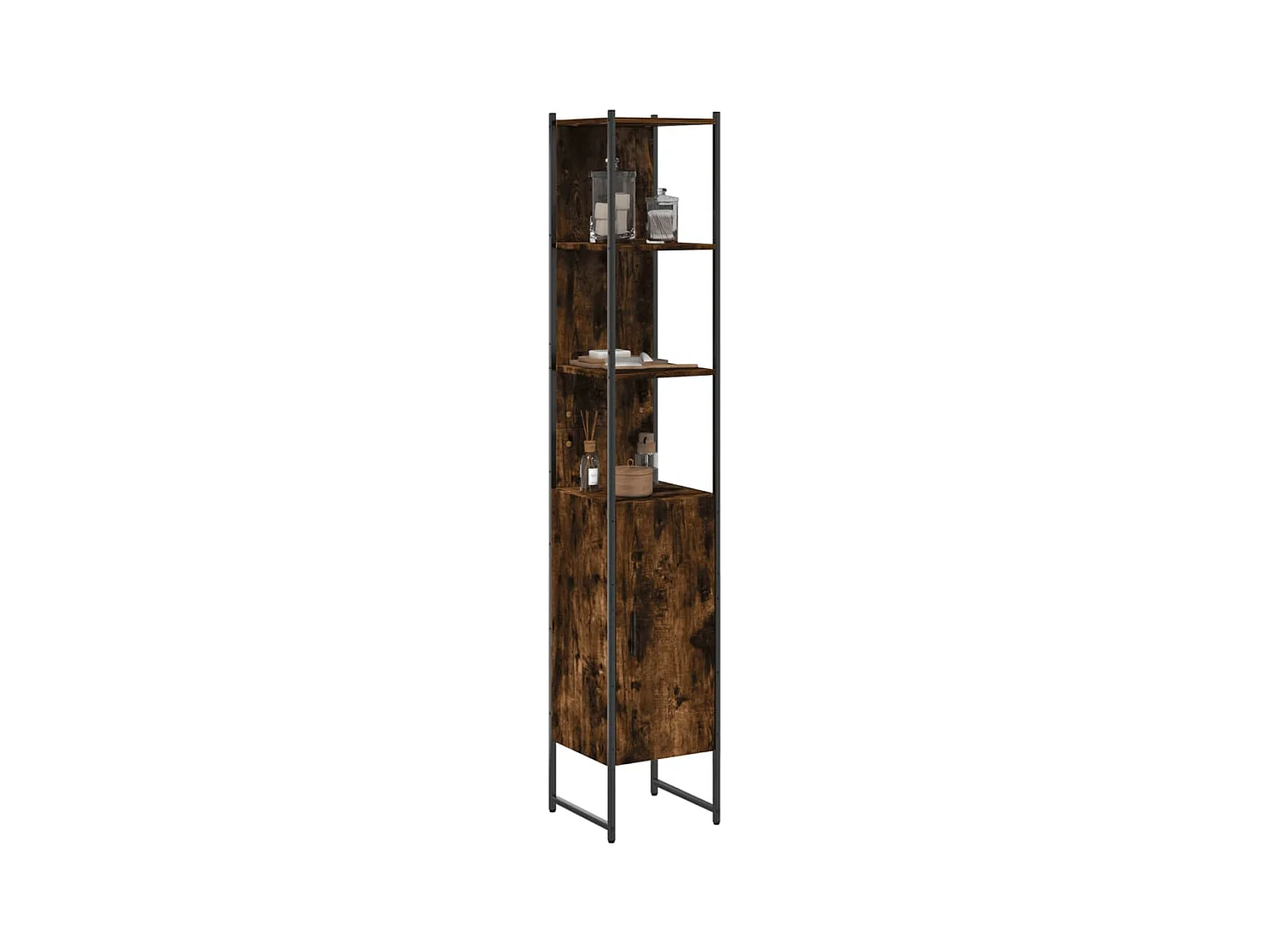 Armoire de bain chêne fumé 33x33x185,5 cm bois d'ingénierie