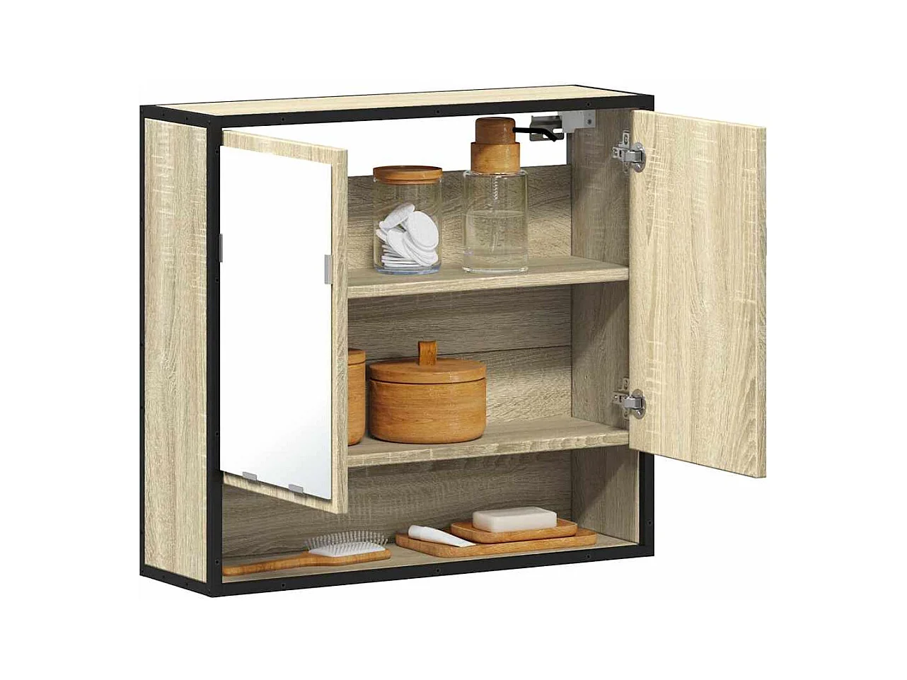 Armoire à miroir de salle de bain chêne sonoma bois ingénierie