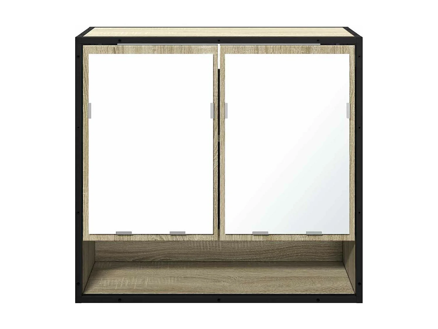 Mobiletto con specchio per il bagno in rovere Sonoma, legno ingegnerizzato