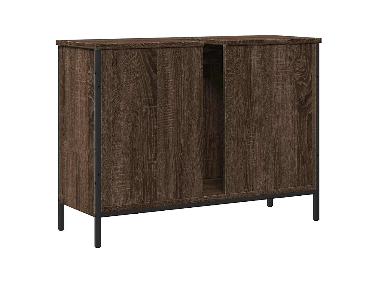 Armoire lavabo de salle de bain chêne marron 80x30x60 cm