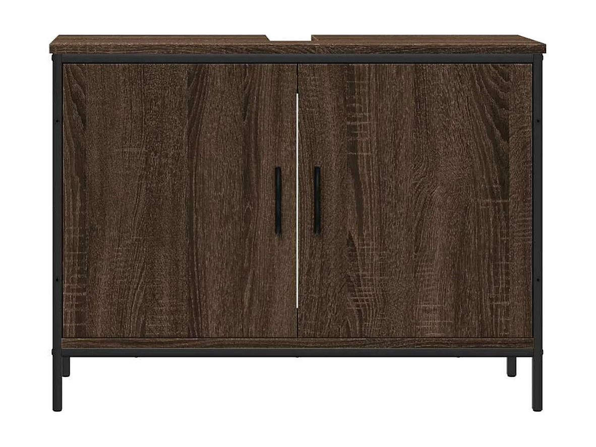Armoire lavabo de salle de bain chêne marron 80x30x60 cm