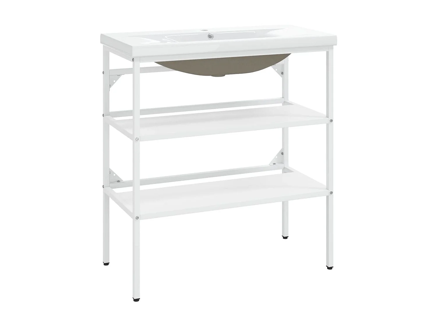 Cadre de lavabo de salle de bain vasque à encastrer Blanc Fer