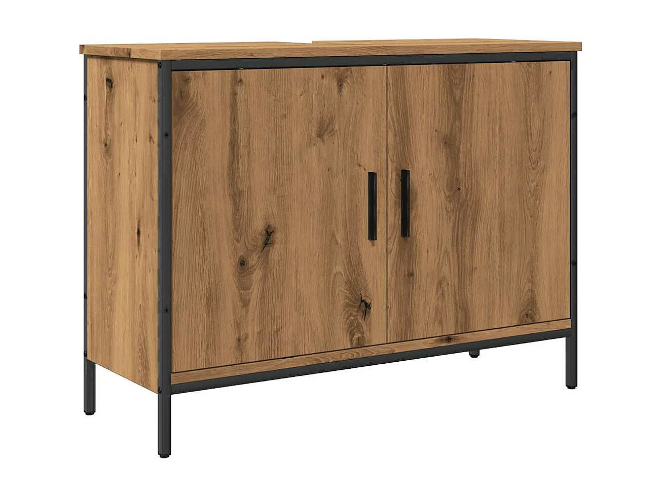 Mobile lavabo in rovere artigianale 80x30x60 cm in legno ingegnerizzato