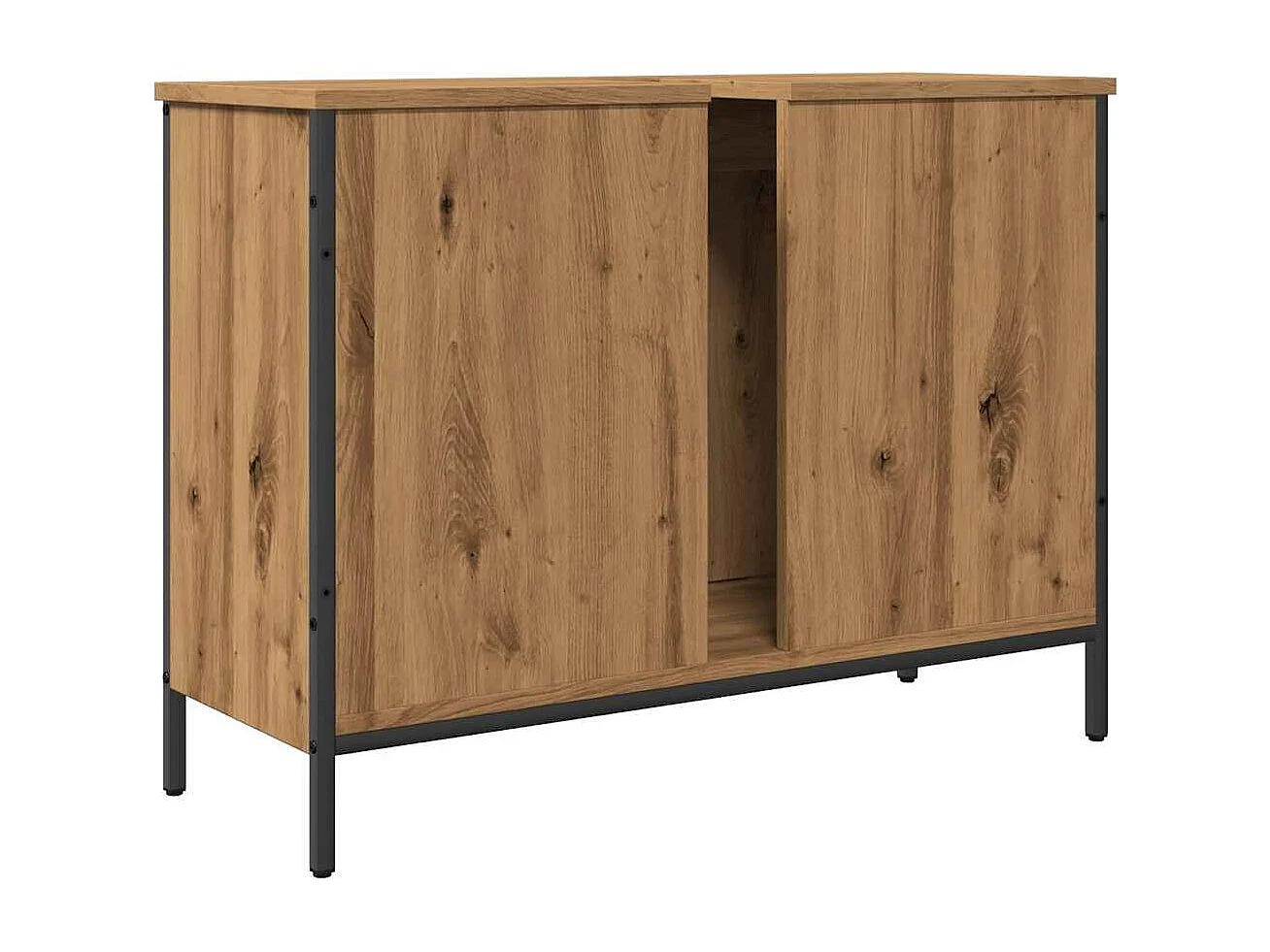 Mobile lavabo in rovere artigianale 80x30x60 cm in legno ingegnerizzato