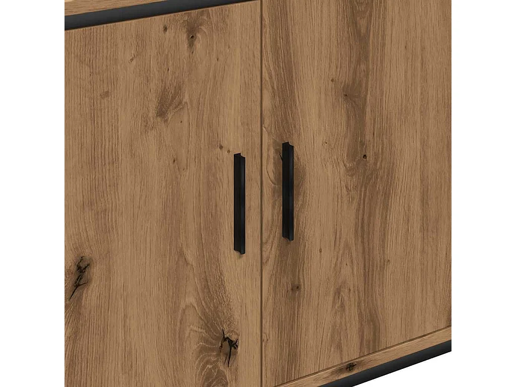 Mobile lavabo in rovere artigianale 80x30x60 cm in legno ingegnerizzato
