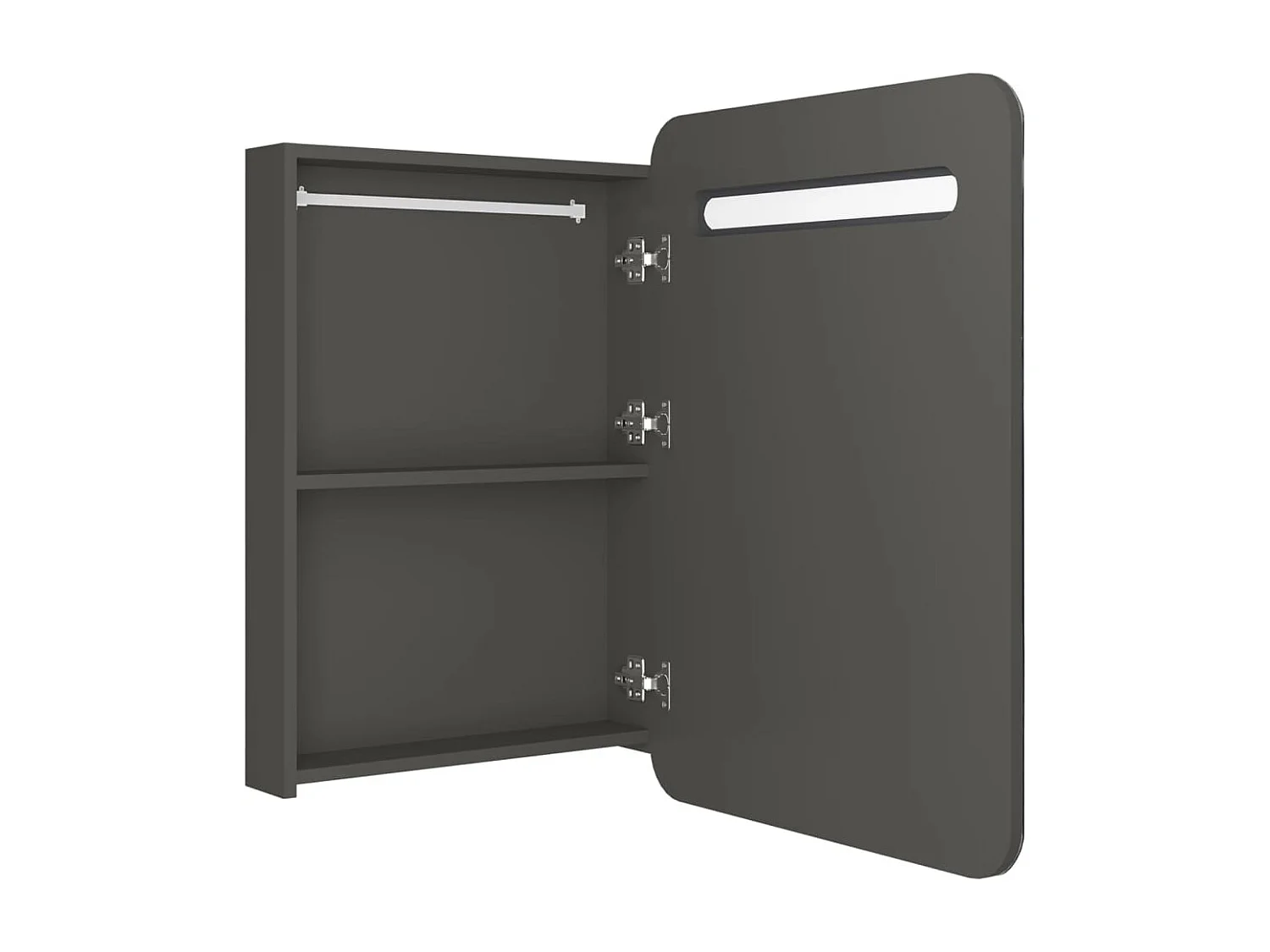 Armoire de salle de bain à miroir LED anthracite 60x11x80 cm