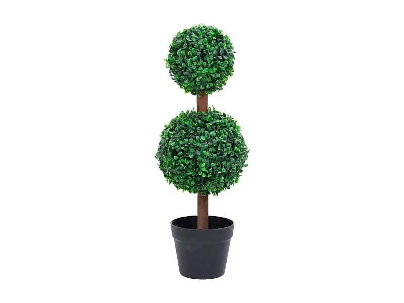 Planta de buxo artificial com vaso em forma de bola verde 60cm