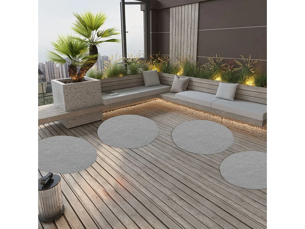 Gazon artificiel avec picots Dia.130 cm Gris Rond