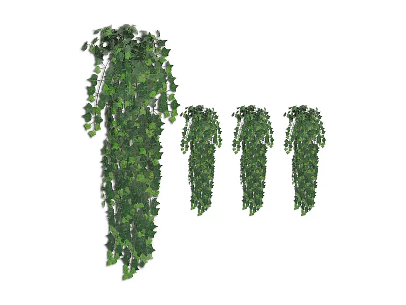 Arbustos de hiedra artificial 4 piezas verde 90 cm