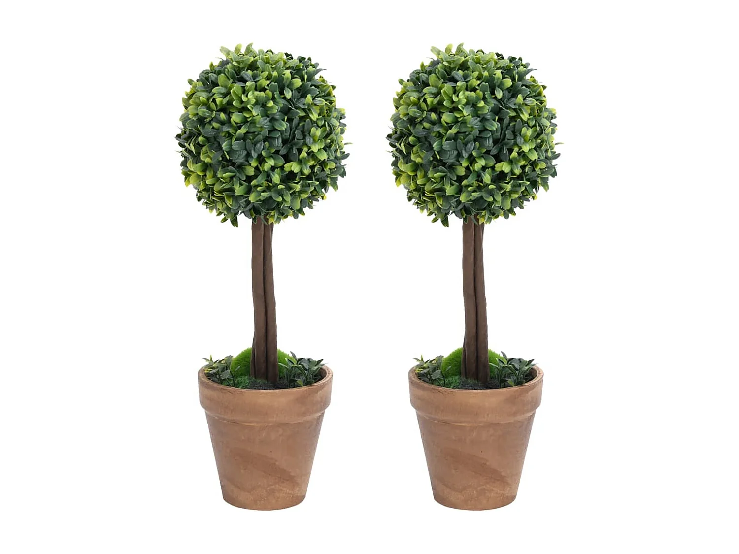 Plantes de buis artificiel 2 pcs avec pots Boule Vert 56 cm