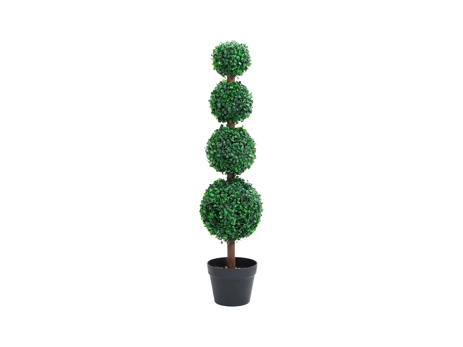 Plante de buis artificiel avec pot Forme de boule Vert 90 cm