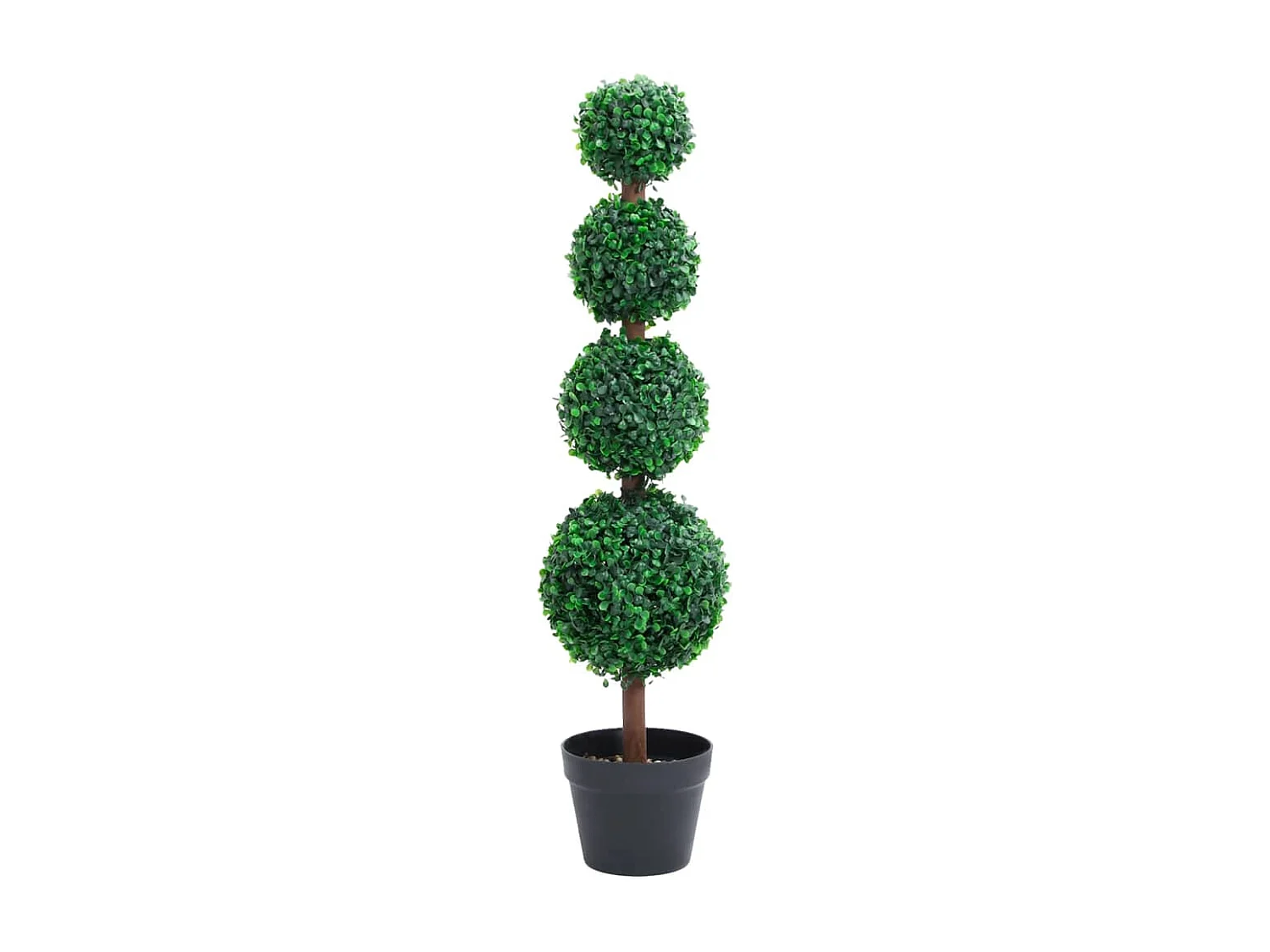 Plante de buis artificiel avec pot Forme de boule Vert 90 cm