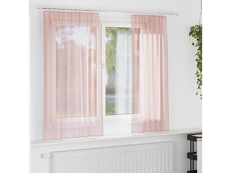 Voile Gardinen mit Schlaufen 2 Stk. rosa 140x175 cm