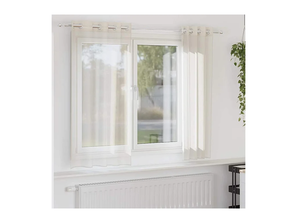 Rideaux en voile avec ?illets 2 pcs crème 140x140 cm