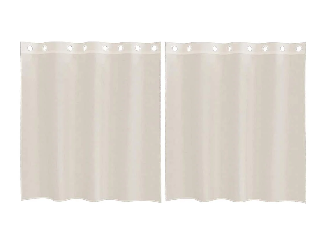 Rideaux en voile avec ?illets 2 pcs crème 140x140 cm