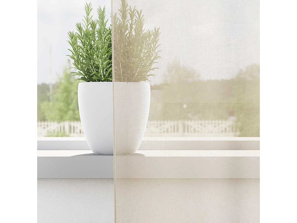 Rideaux en voile avec ?illets 2 pcs crème 140x140 cm