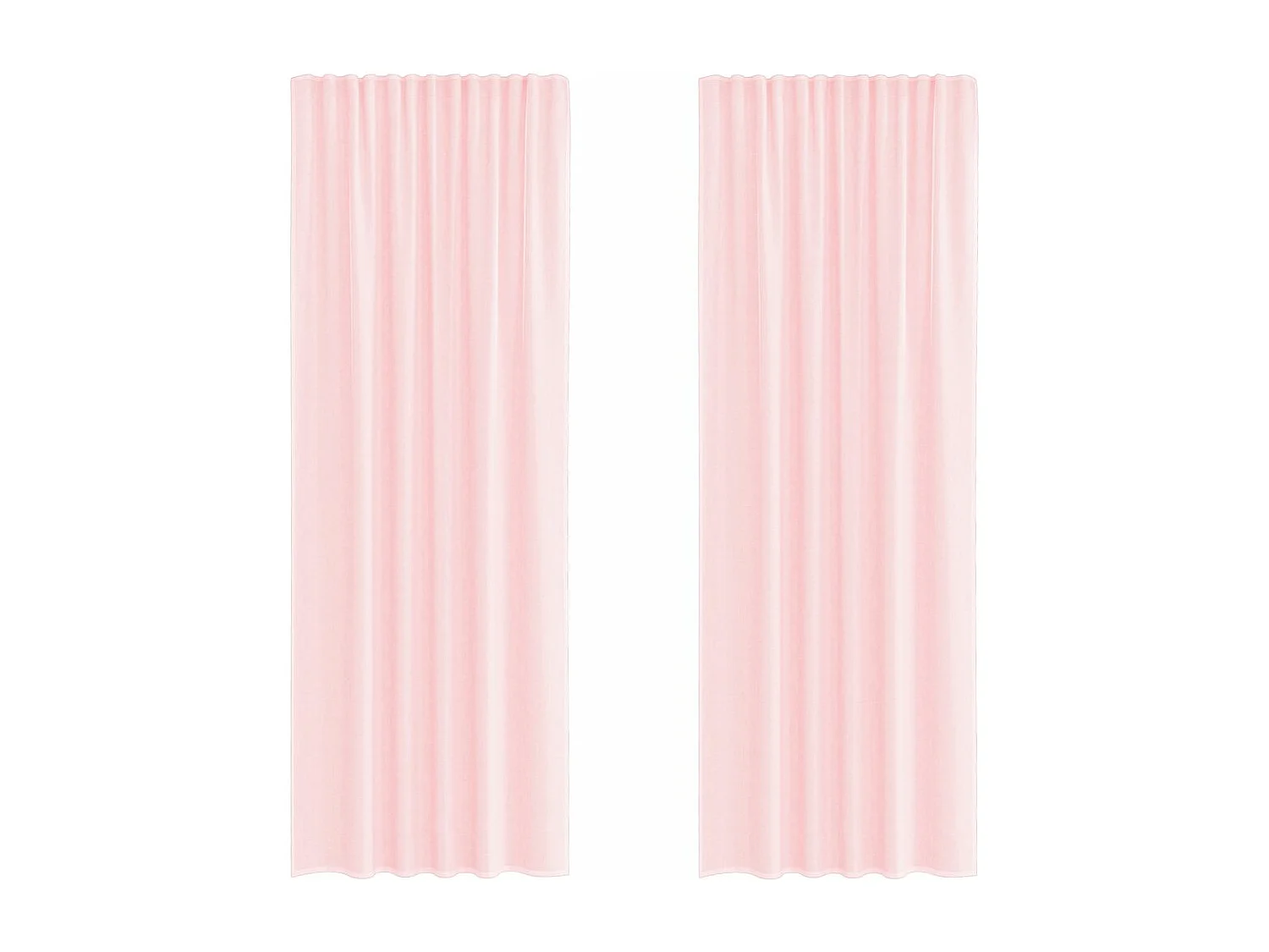 Cortinas de voile com laços 2 peças rosa claro 140x260 cm