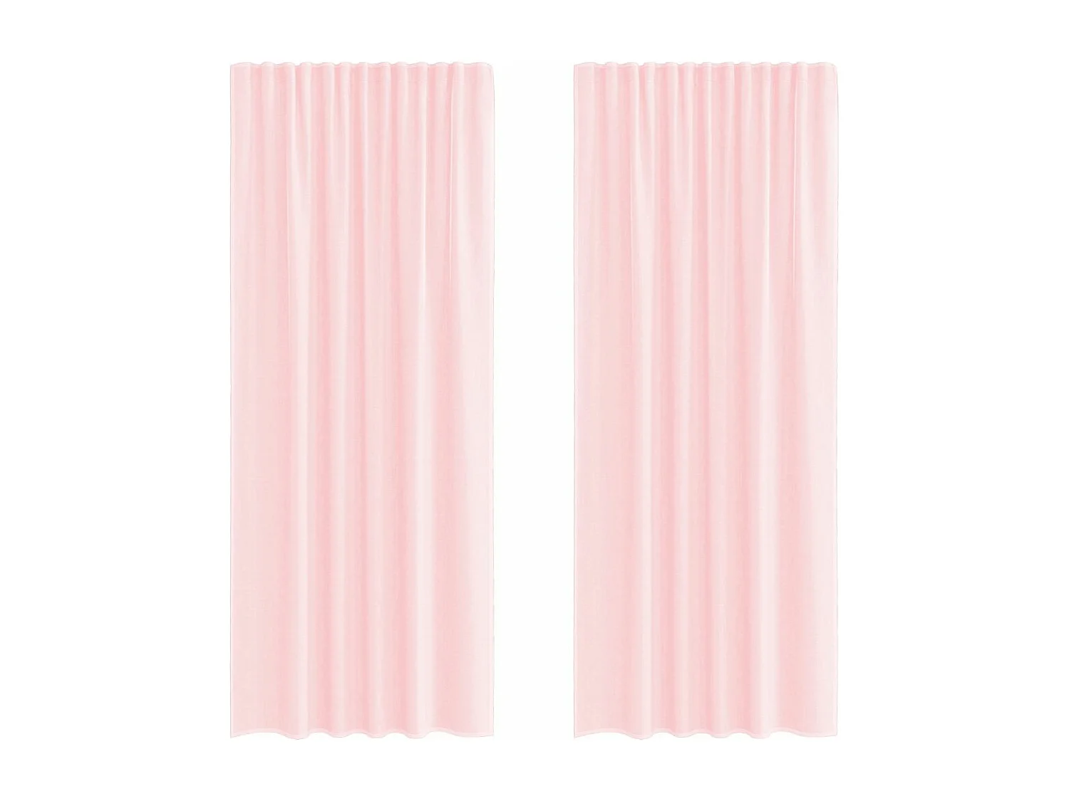 Cortinas de voile com laços 2 peças rosa claro 140x245 cm