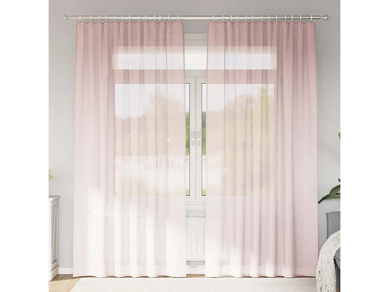 Voile Gardinen mit Schlaufen 2 Stk. hellrosa 140x245 cm