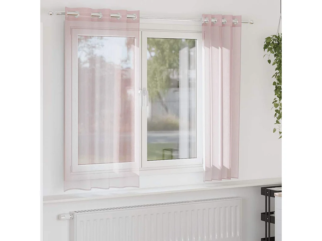 Rideaux en voile avec ?illets 2 pcs rose clair 140x175 cm