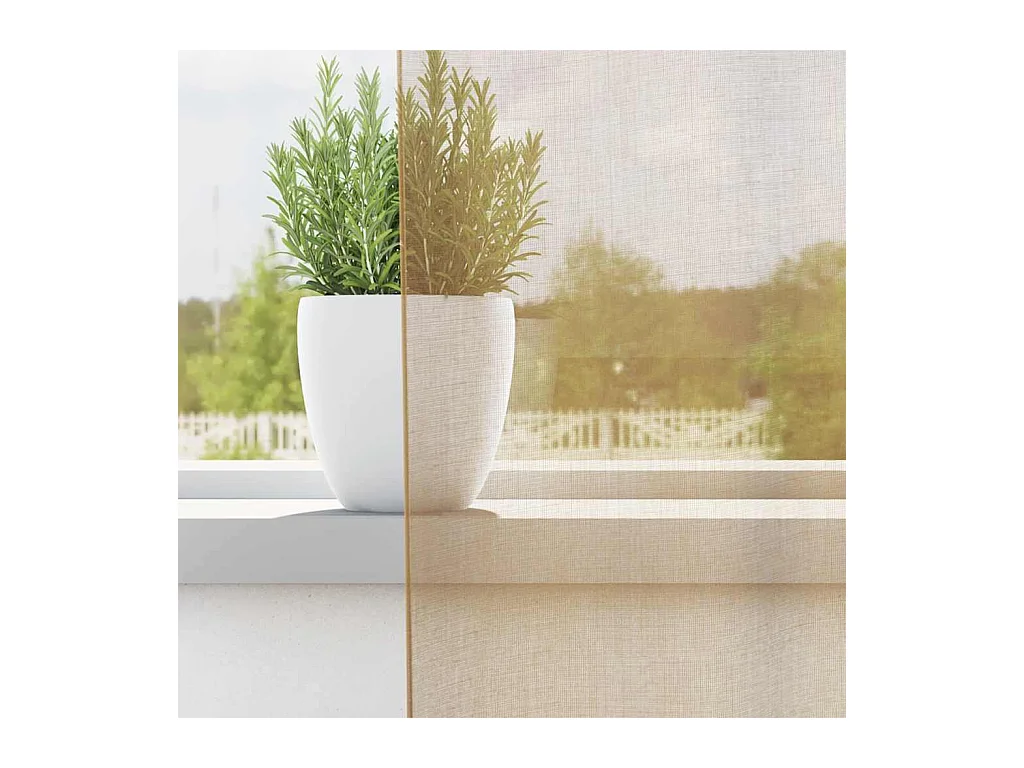Rideaux en voile avec passe-tringles 2 pcs sable