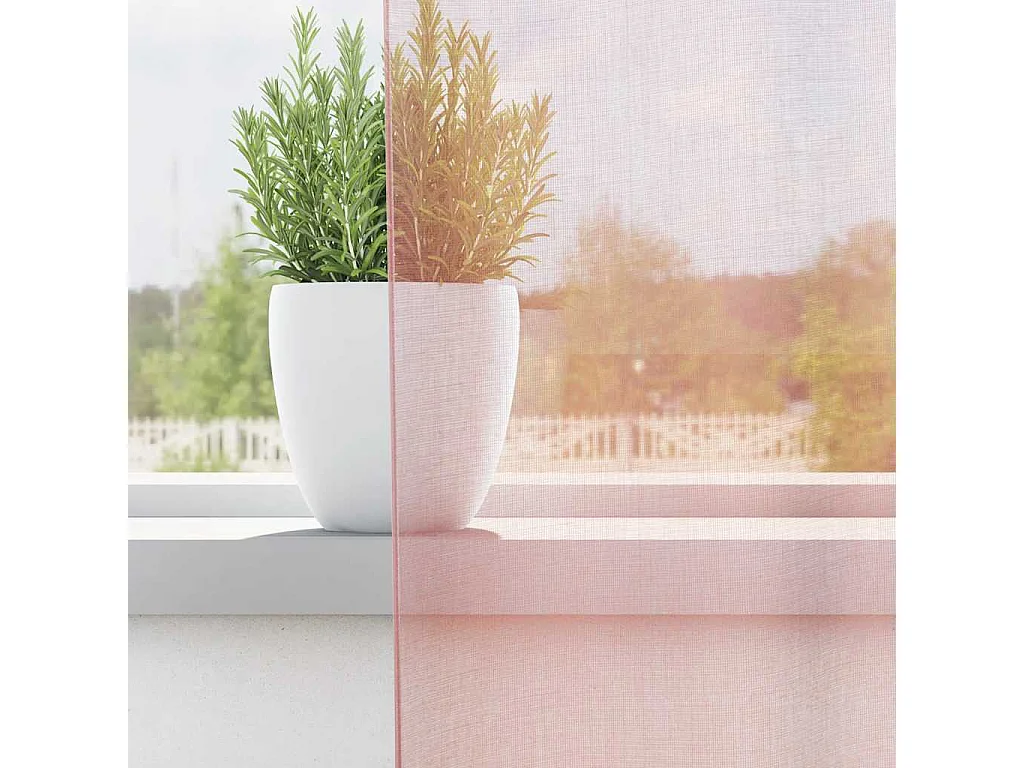 Voile Vorhänge mit Ösen 2 Stk. hellrosa 140x260 cm