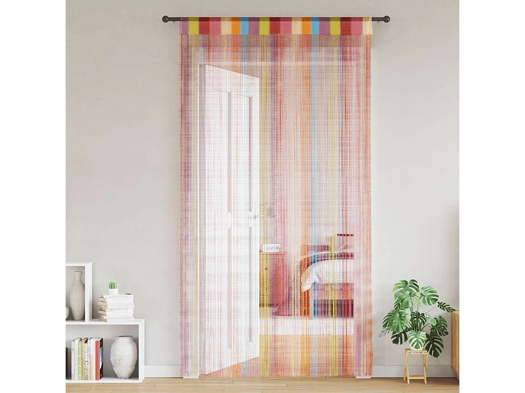 Cortina de fio 2 peças 140 x 250 cm multicolor