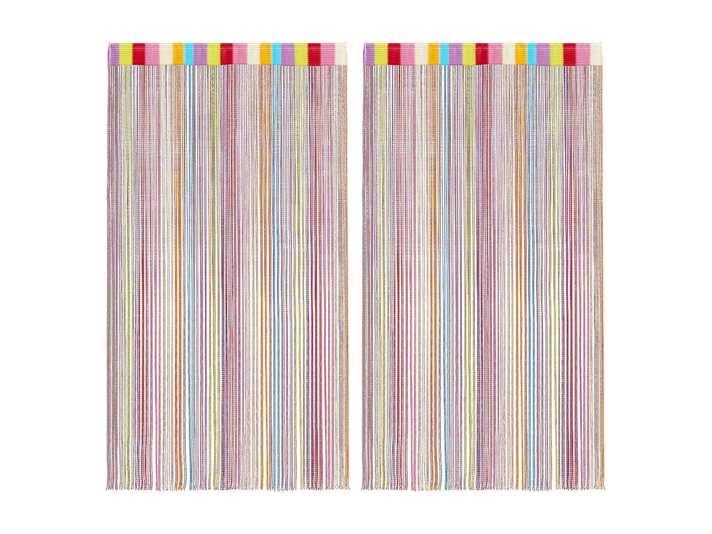 Cortina de fio 2 peças 140 x 250 cm multicolor