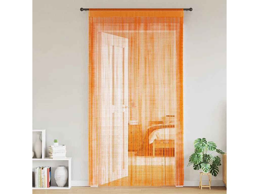 Tende a fili 2 pz arancione 100x250 cm