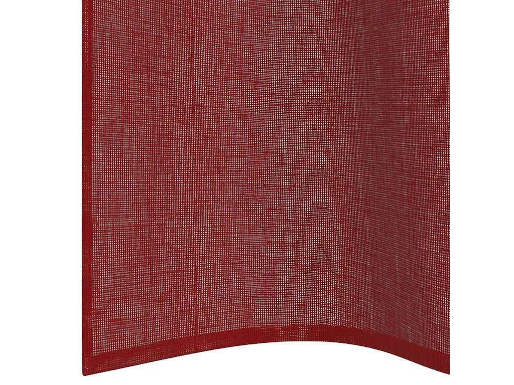 Cortinas de voile com ilhós 2 peças vermelho bordô