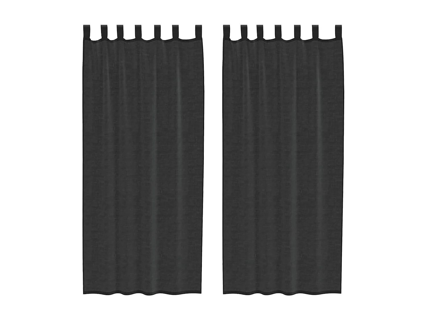 Tende in voile con tasche per asta 2 pezzi nere