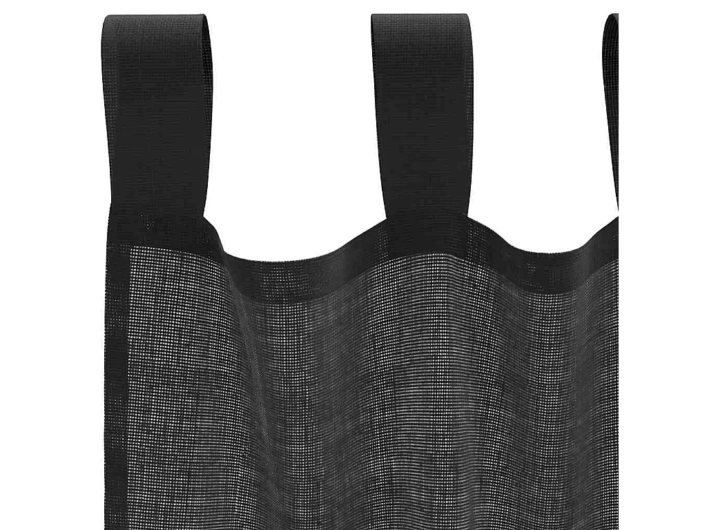 Tende in voile con tasche per asta 2 pezzi nere