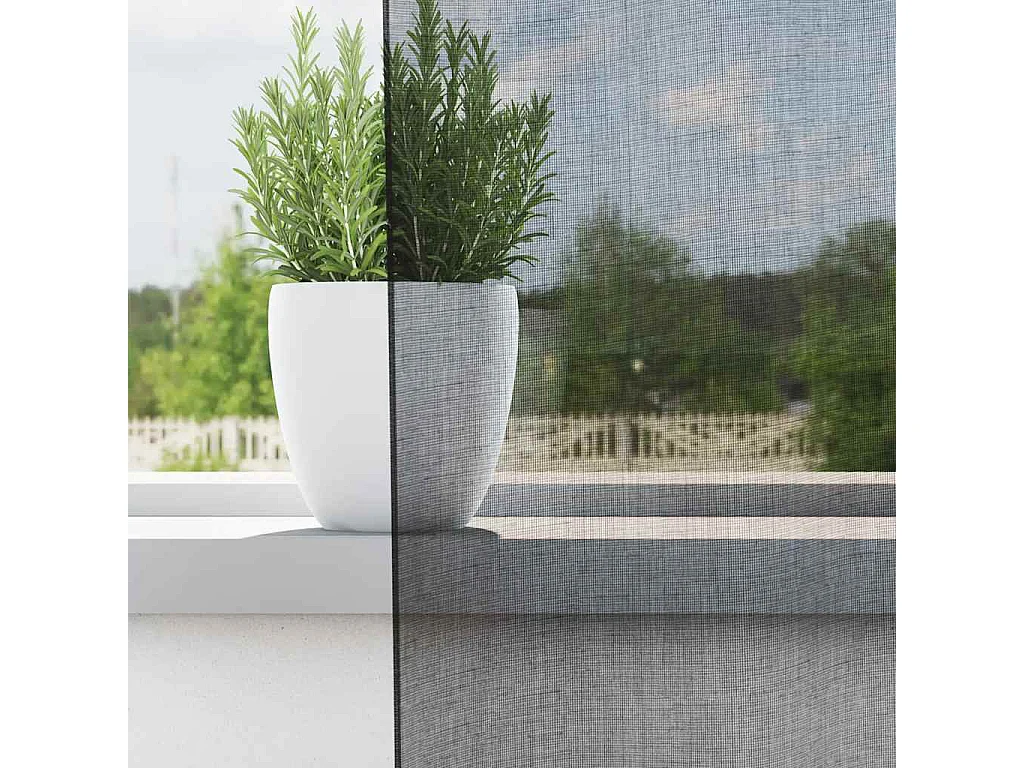 Tende in voile con tasche per asta 2 pezzi nere