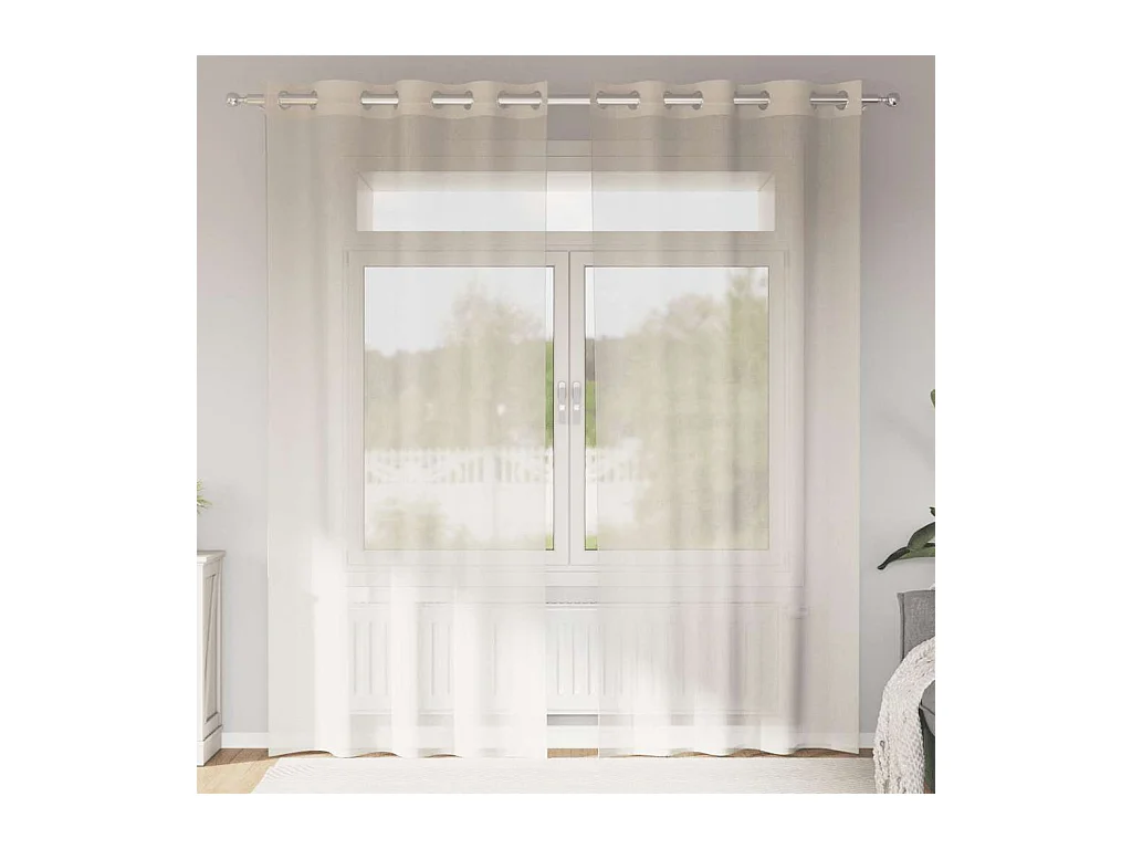 Rideaux en voile avec ?illets 2 pcs crème 140x245 cm