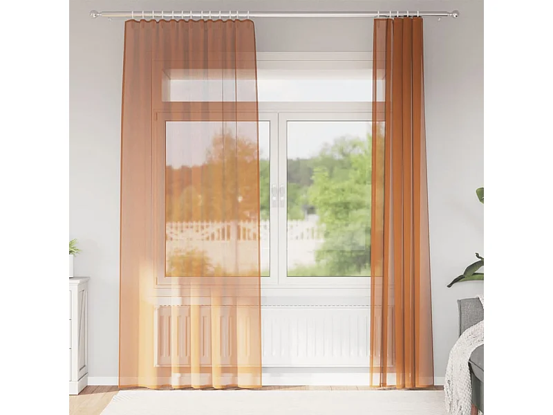 Voile Gardinen mit Schlaufen 2 Stk. Terrakotta 140x225 cm