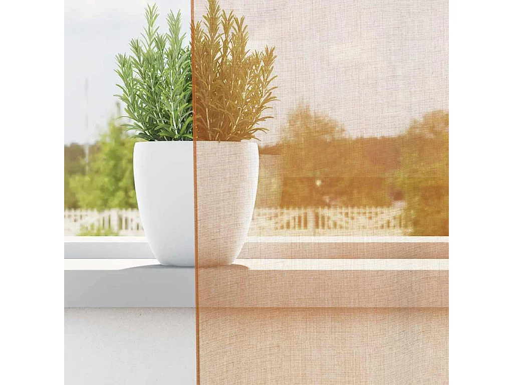 Tende in voile con passanti 2 pz terracotta 140x225 cm