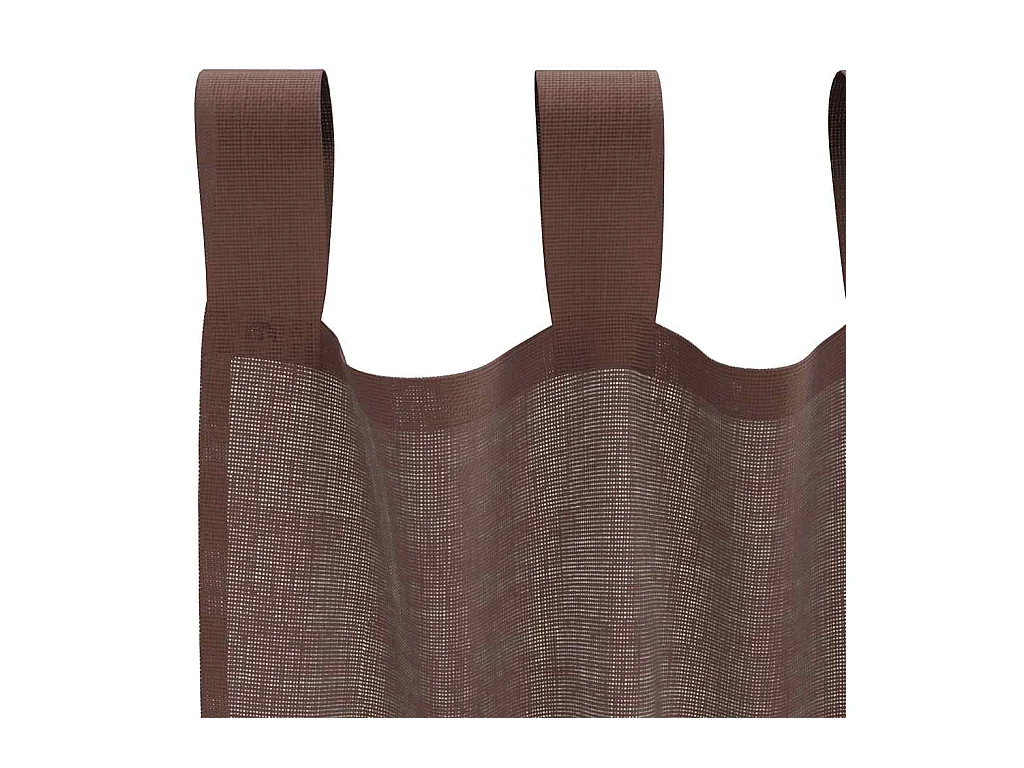Tende in voile con tasche per asta 2 pezzi marrone