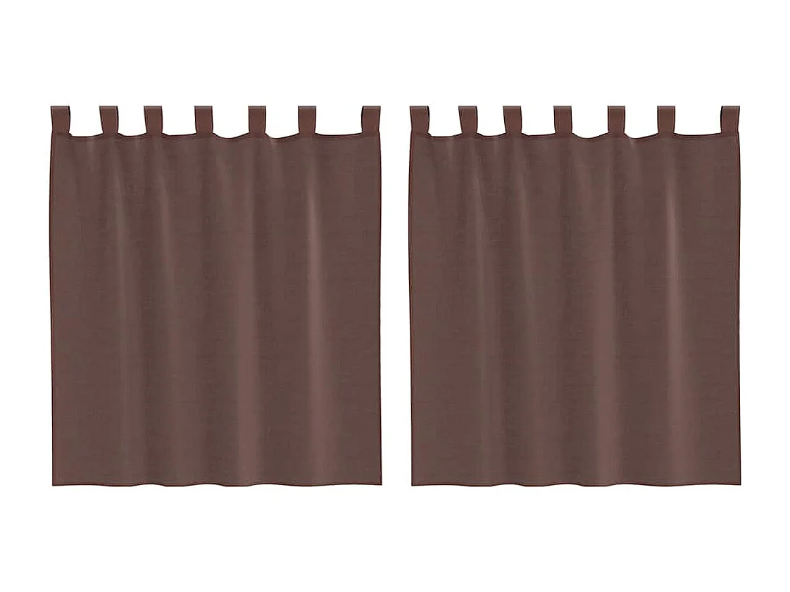 Rideaux en voile avec passe-tringles 2 pcs marron