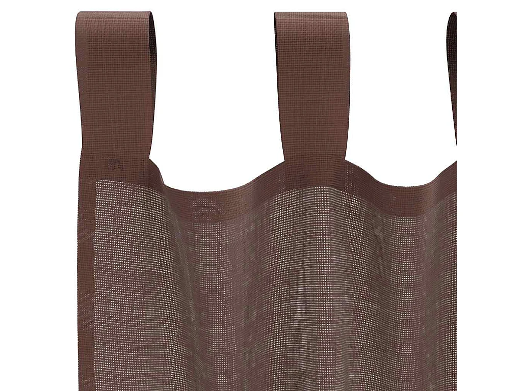 Rideaux en voile avec passe-tringles 2 pcs marron