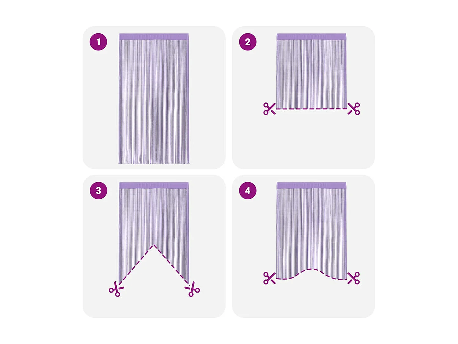 Cortina de corda 2 peças 140 x 250 cm roxo