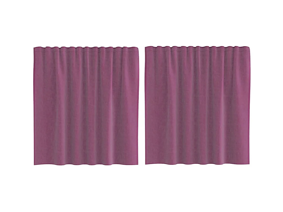 Rideaux en voile avec boucles 2 pcs violet 140x140 cm