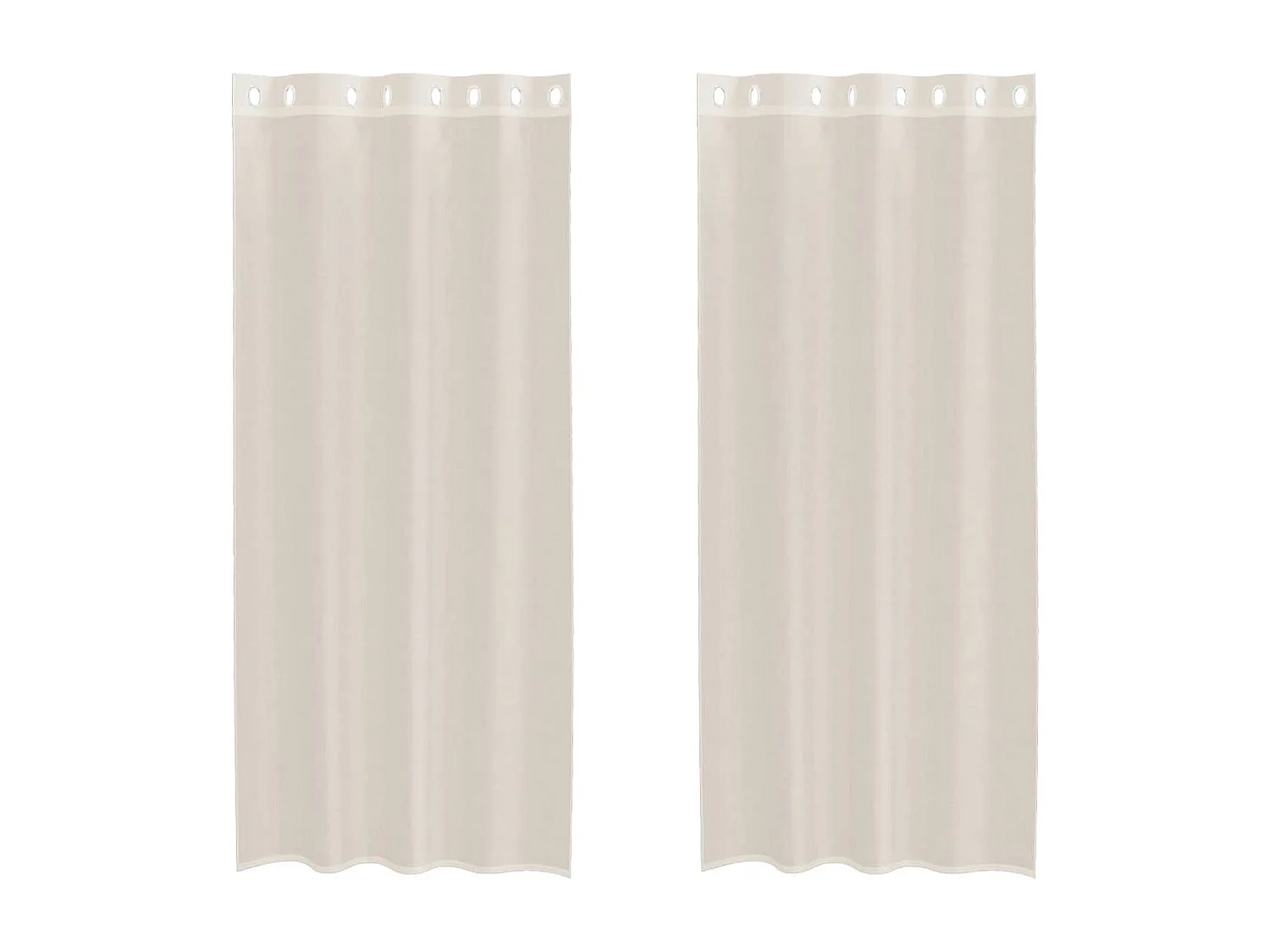 Cortinas de voile com ilhós 2 peças creme 140x225 cm