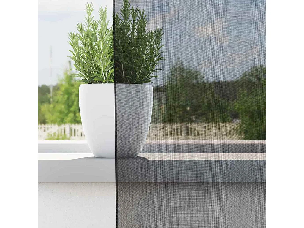 Rideaux en voile avec passants 2 pcs noir