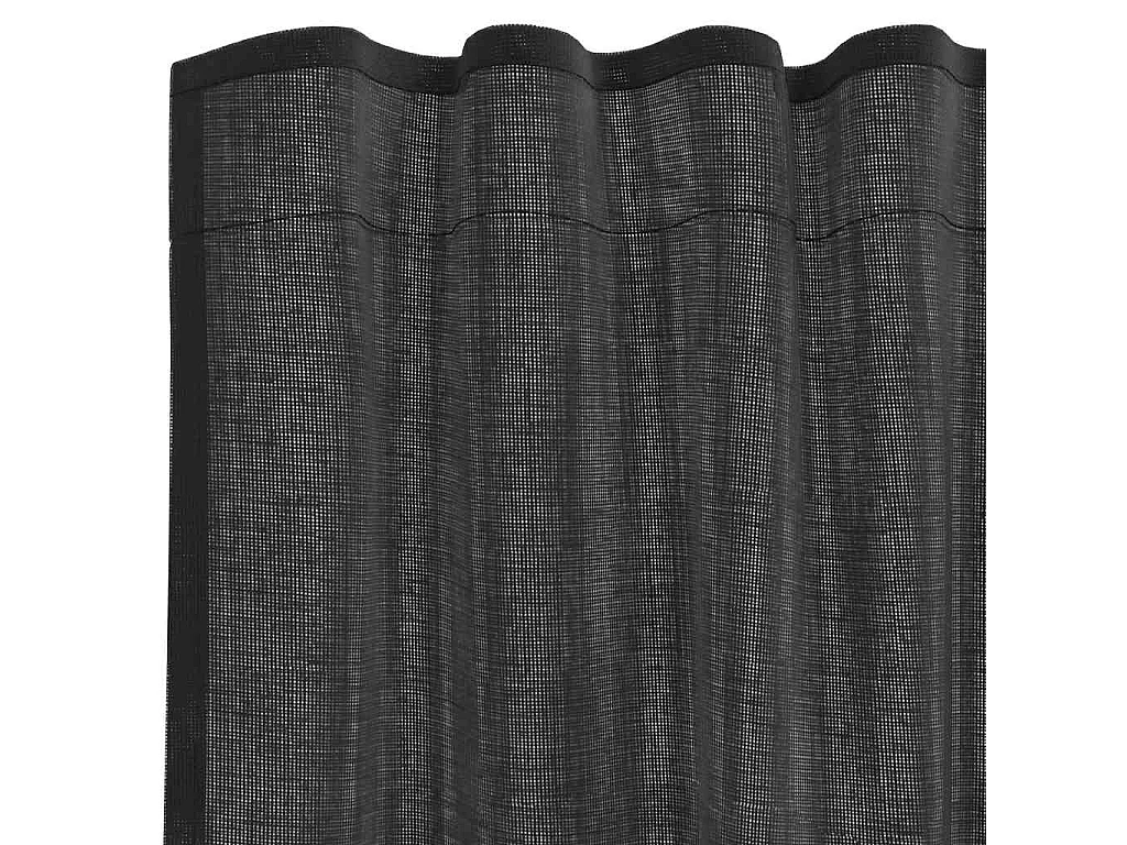 Rideaux en voile avec passants 2 pcs noir